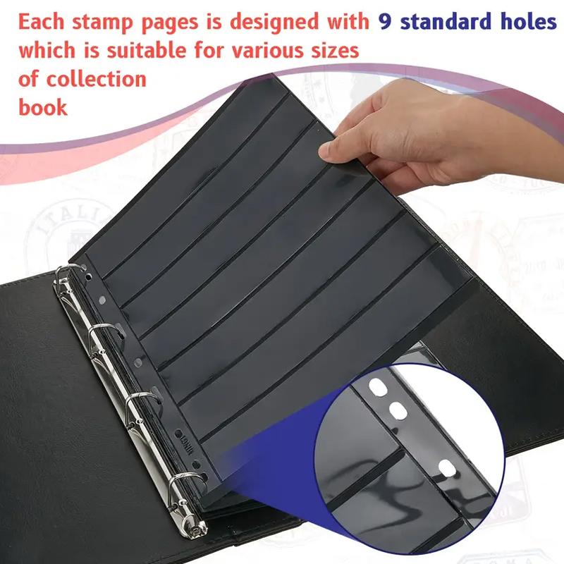 10PC Collecting Supplies Display For Stamp Album Binder Postage Stamp 9 Holes Home Storage Stamp Collectors Standard Stamp