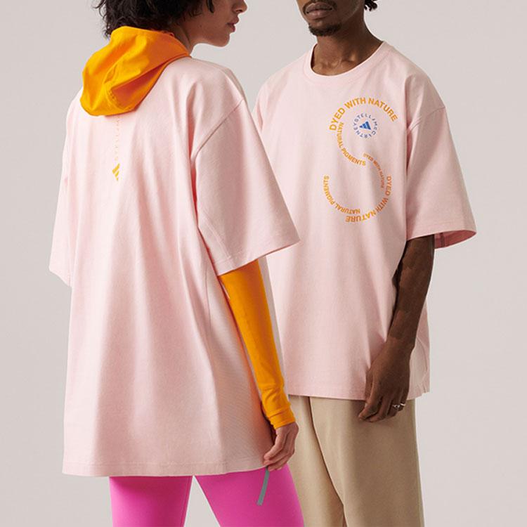 adidas By Stella McCartney Unisex Sportswear Organic Cotton Oversized T-Shirt Tropic Bloom Pink IA7711