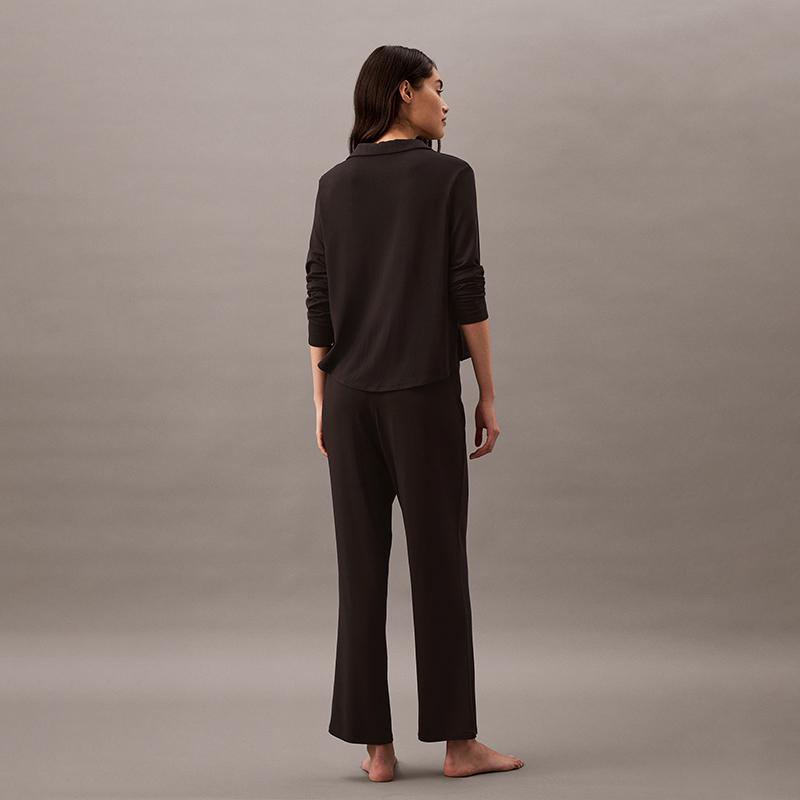 Calvin Klein Soft Stretch Straight Leg Casual Lounge Pants Women bottoms Space-Black QS7285