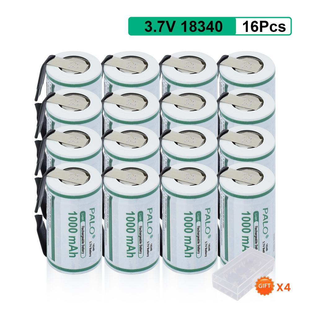 PALO 1000mAh Li-ion 18340 Rechargeable Batteries 3.7V Lithium Battery for Electronic  Gps Navigator Medical Instruments