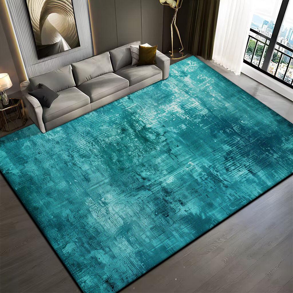 Moderne Schwarz Grau Große Wohnzimmerteppiche Abstrakte Dekoration Sofaseite Rutschfester Teppich Schlafzimmer Bettseite Waschbare Weiche Bodenmatte