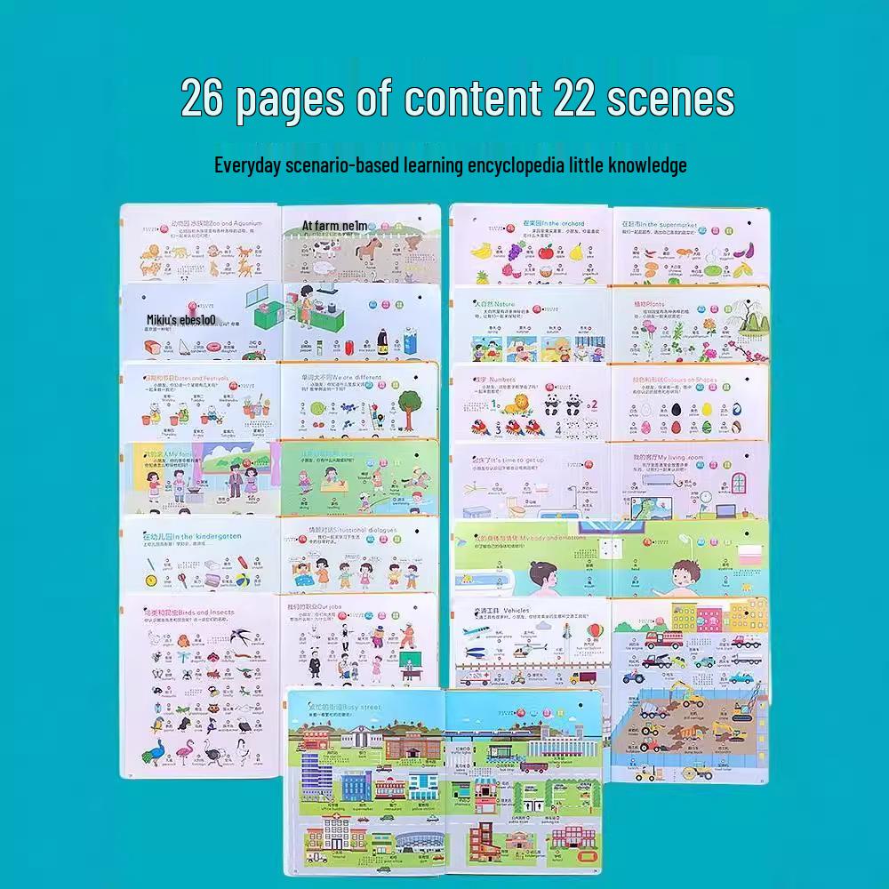 Bilingual Audio Encyclopedia: Interactive Rechargeable Sound Book for Early Childhood Education