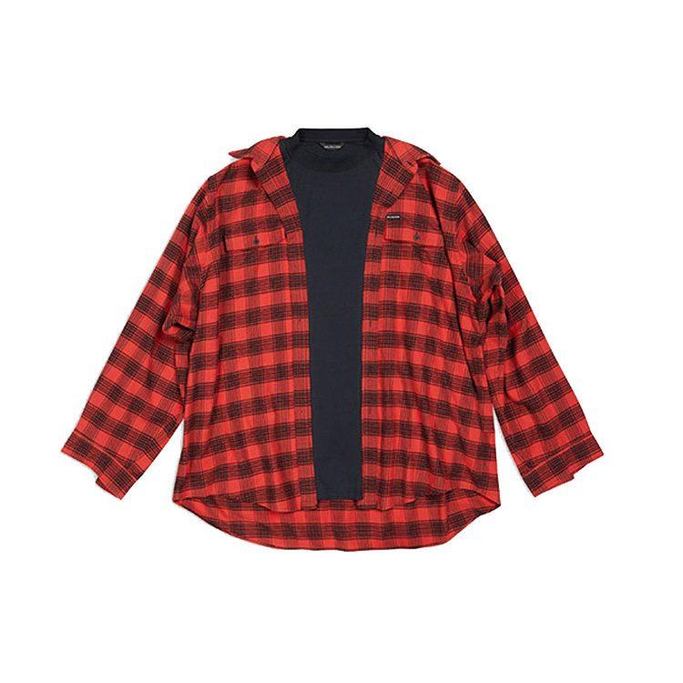 Balenciaga Trompe L'Oeil Oversized Hemd 699371TNM256167 3 rot