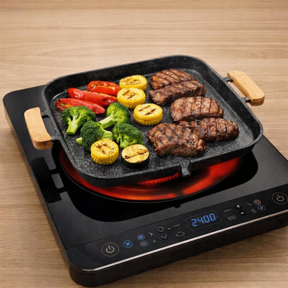 Aluminum Zinc Zinc Alloy Barbecue Tray with Oil Outlet Barbecue Plate Korean Square Grill Pan  Outdoor