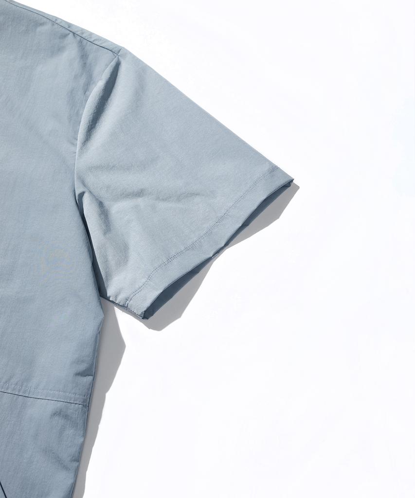 SOUNDSLIFE Logo Nylon Woven Pocket T-Shirt Gray