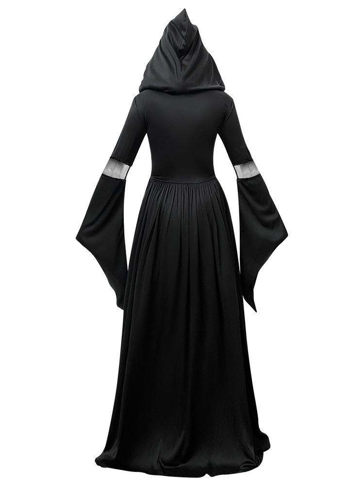 2025 Hexen Kapuzenskelett Zauberin Halloween Kostüm für Cosplay & Bühnenauftritt