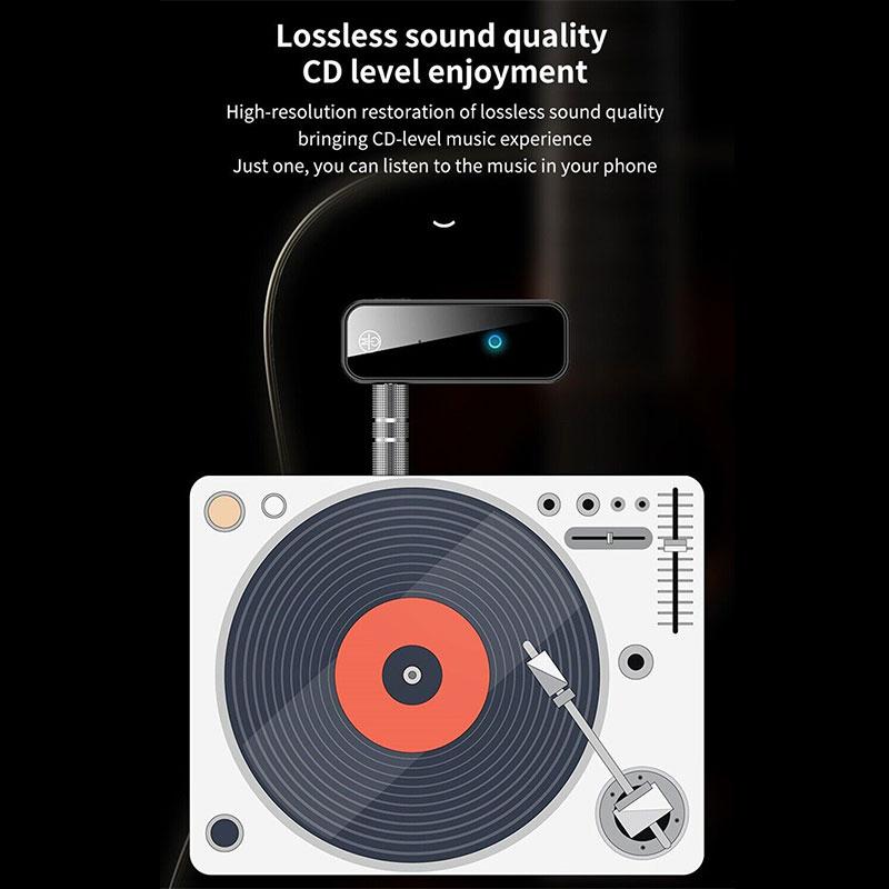 Bluetooth 5.0 Audio Empfänger Sender Freisprechanruf 3,5 mm Aux-Buchse USB-Dongle Stereo Musik Drahtloser Adapter für TV PC Auto-Kit