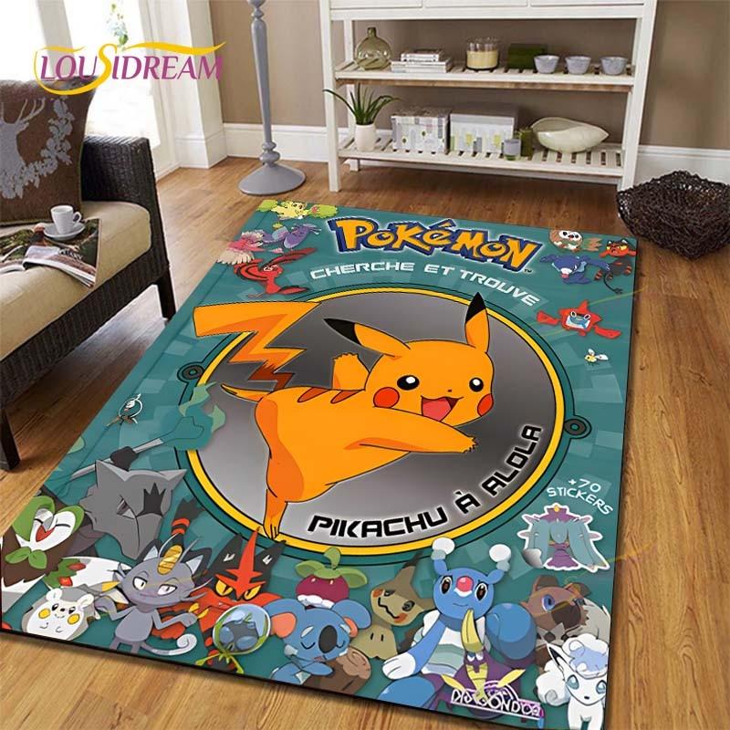 Pikachu Anime Pokemon Carpet Kids Carpets Living Room Tea Table Mats Bedroom Rug Washable Floor Mats Household Area Mat Dinosaur Rug