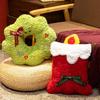 Christmas Gingerbread Man & Snowflake Throw Pillow - Holiday Decoration for Sofa & Living Room