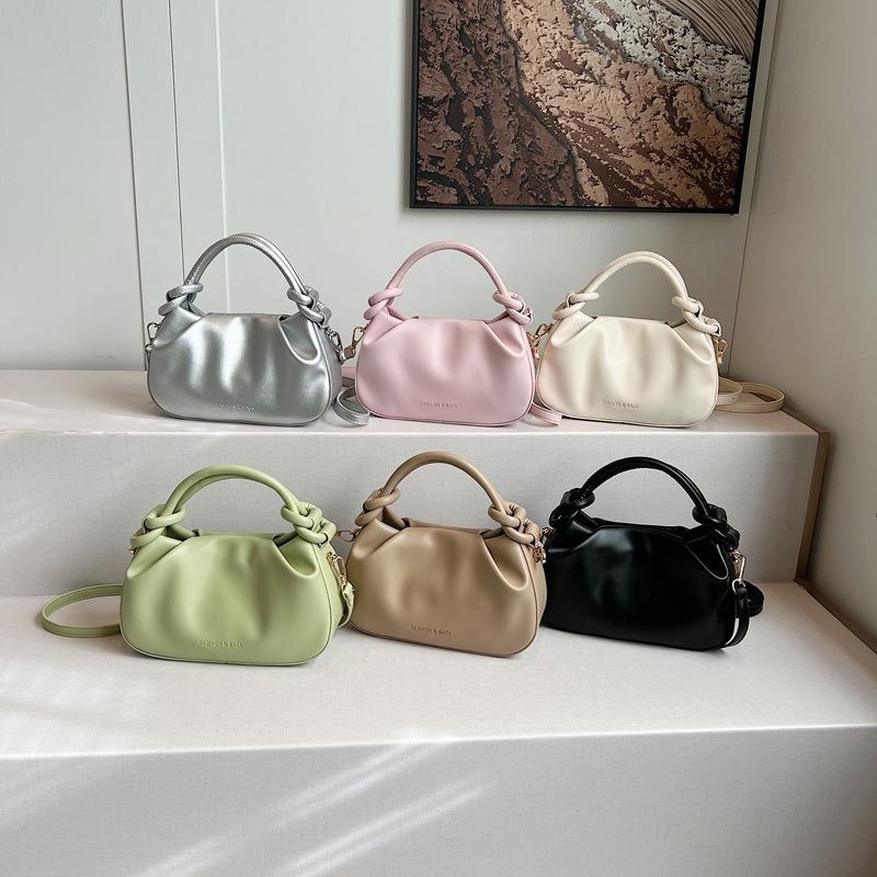 Retro einfache plissierte kleine Tasche Damen Frühling neu tragbare Bucket Bag Premium vielseitige Umhängetasche