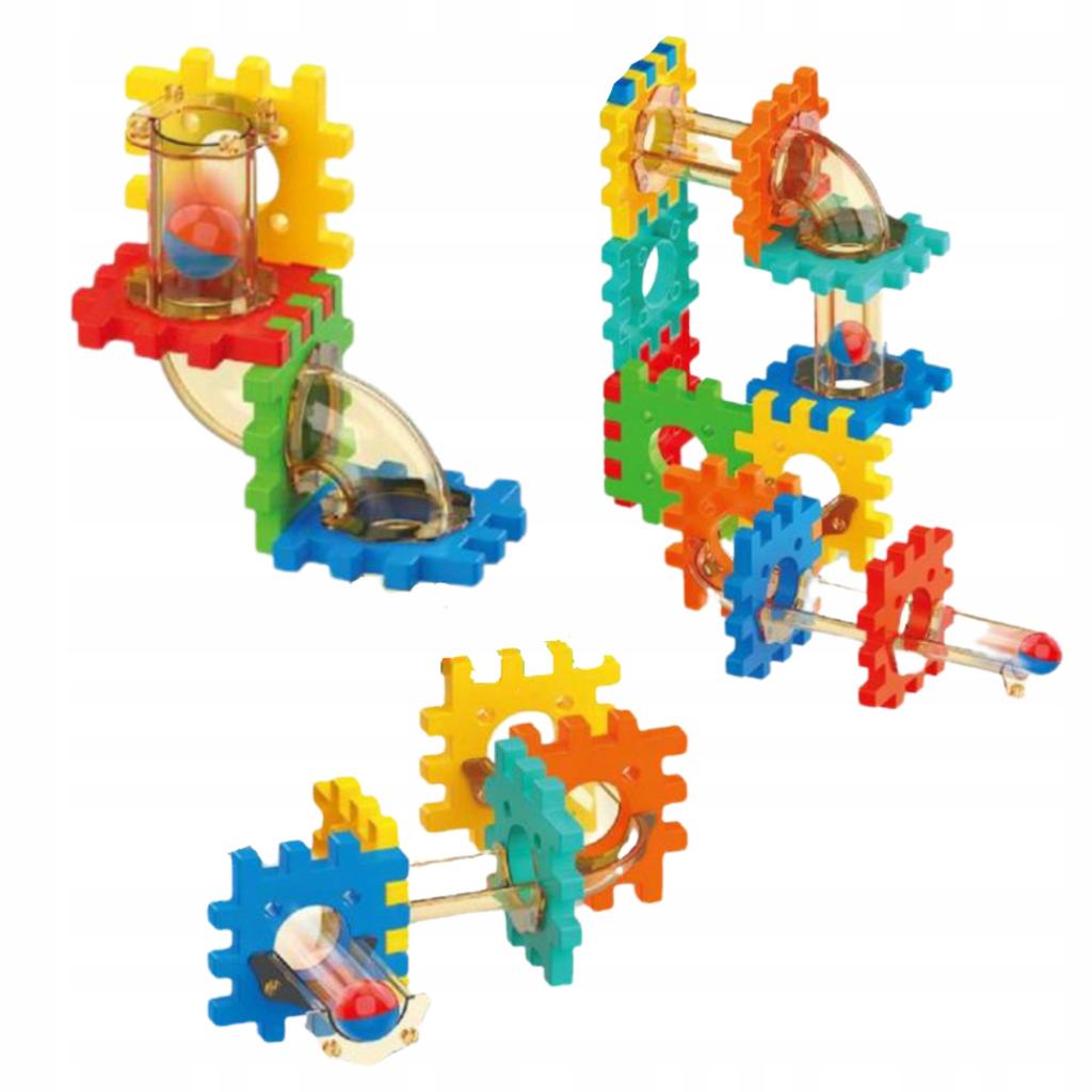 Construction Blocks Ball Track Puzzle Waffles Ball Track Set 125 Pieces