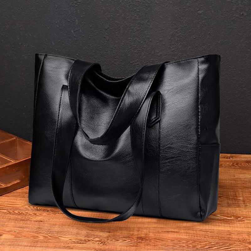 Retro Tragetasche aus weichem Leder Neue PU Handtasche mit hoher Kapazität für Pendler Europäischer und amerikanischer Trend Einfache und vielseitige Mode-Schultertasche