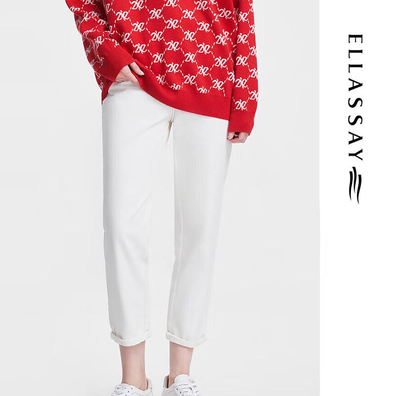 

ELLASSAY Women s High-Waist Straight Washed Jeans L