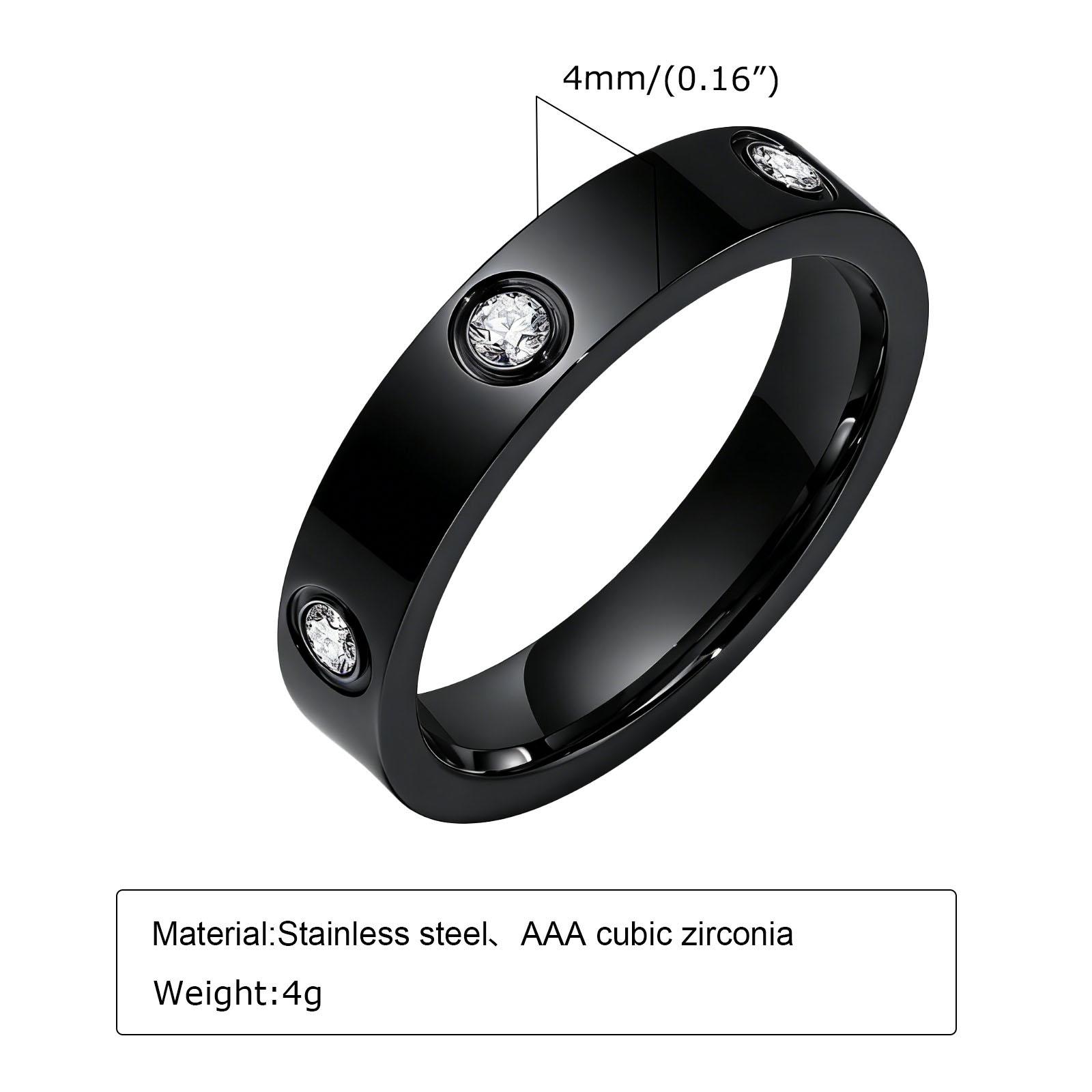 

New Couple Ring for Men Women,18K Gold Plated Stainless Steel Crystal Zircon Wedding Ring,Anniversary Engagement Ring Gift 12&no words