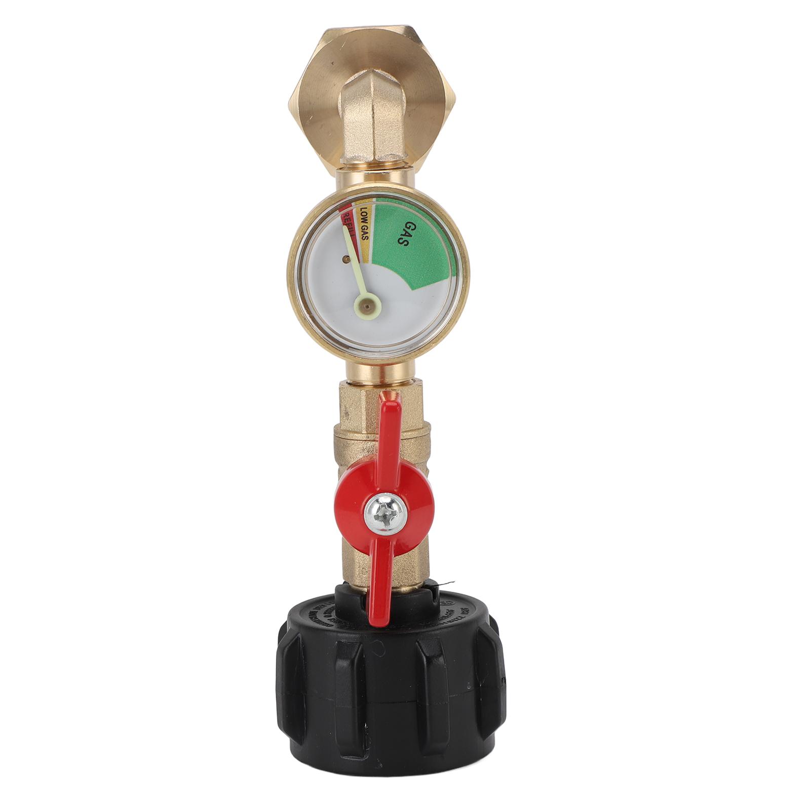 

Gas Refill Adapter with Valve and Gauge Brass Gas Bottle Connector Fill 1 Pound Bottles From 20lb Tank Fits for QCC1 C3H8 Tank