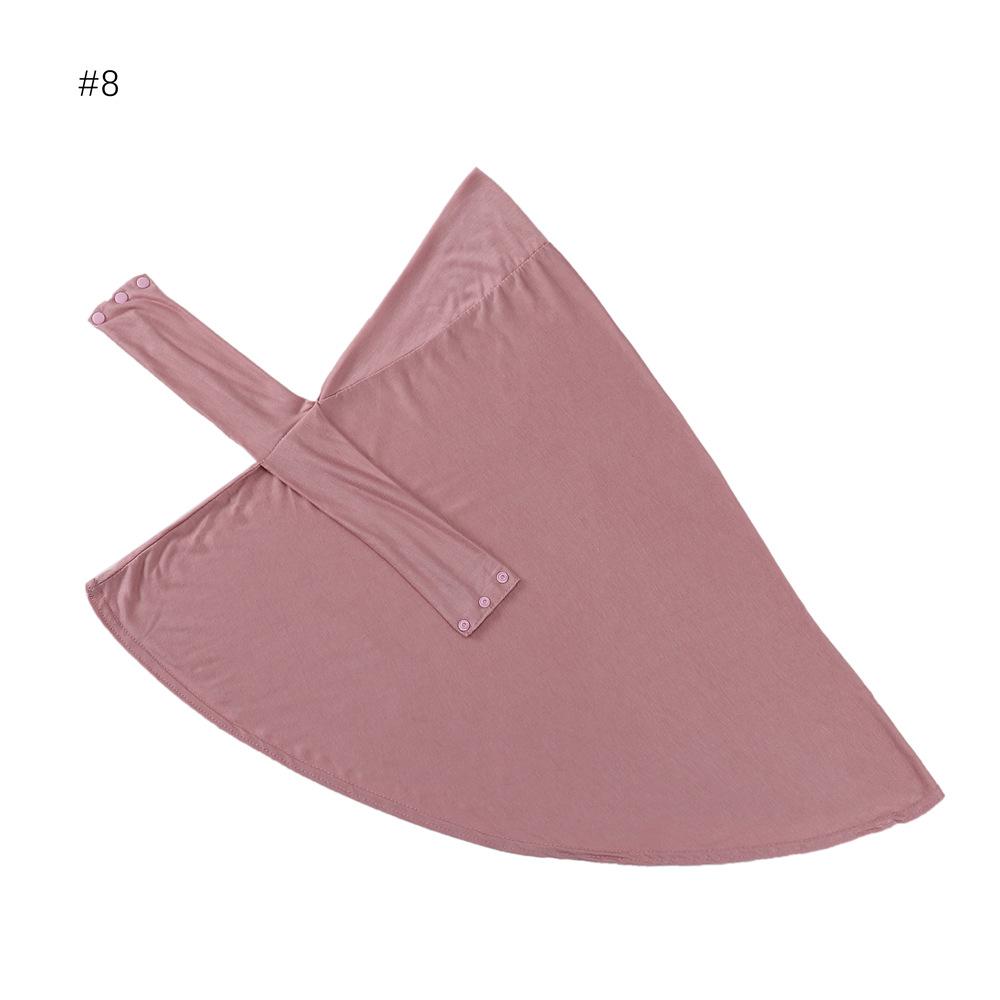 Plain Solid Modal Jersey Button Instant Hijab Cap Women Elastic Muslim Full Cover Snap Fastener Islam Foulards Bonnet Headband