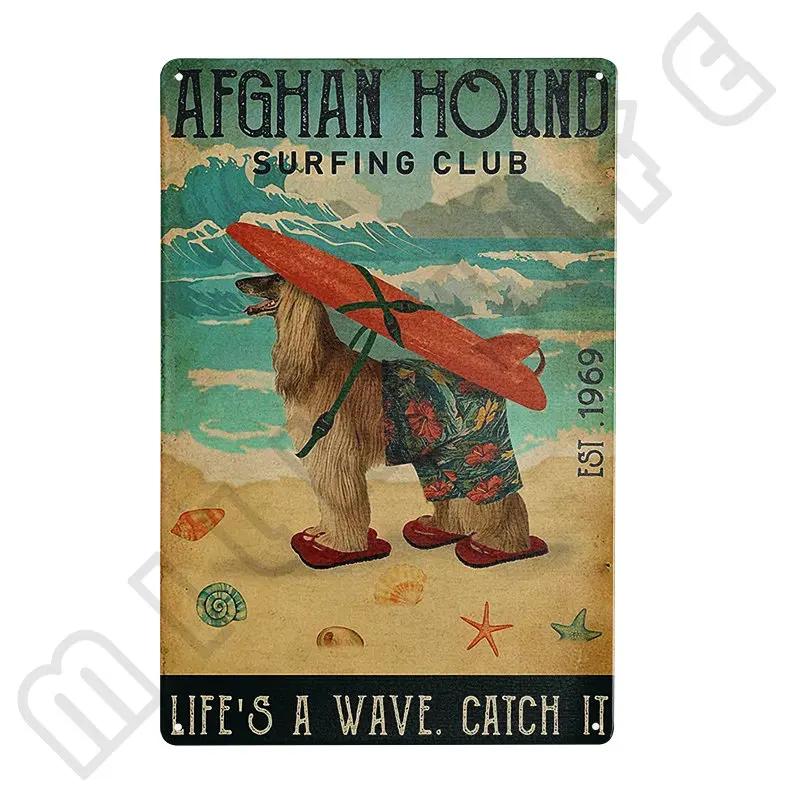 Afghan Hound Vintage Poster Metal Signs Retro Tin Sign Decorative Plaque Room Decoration for Pub Bar Man Cave Club Wall Decor