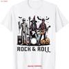 Halloween Witch Zombie and Mummy Funny Rock Roll Band T Shirt Vintage Washed Breathable Unisex Streetwear Top For Everyday Wear