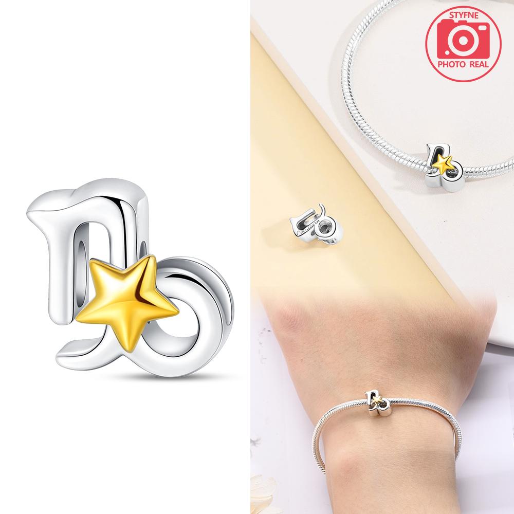 White Twelve Zodiac Beads Copper Colors For Charms Copper Colors Original Bracelet For Jewelry Making