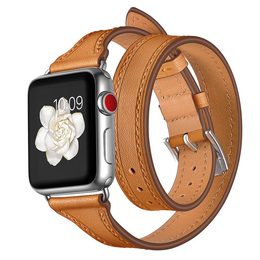

Compatible with Apple Watch Series 1/2/3/S11: New Slim Double Loop Genuine Leather Strap
