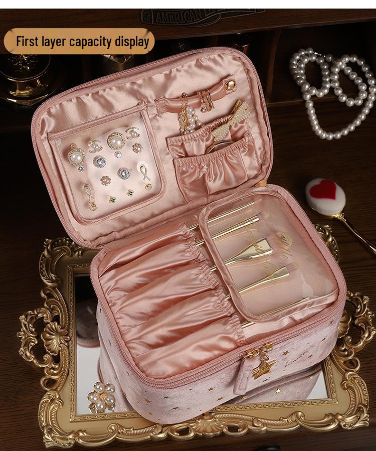 2025 Women's Large Capacity Velvet Cosmetic Bag - Portable, Stylish, Luxurious