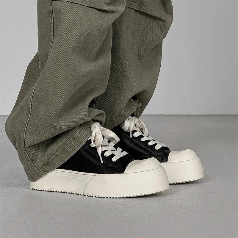 Móda Móda Pravá Kůže Pánské Tenisky s Tlustou Podrážkou Klasické Ležérní Pohodlné Oxfordky Venkovní Protiskluzová Obuv pro Chůzi Velikost 38-46