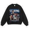Oversized Cotton Graphic Print Long Sleeve Pullover Hoodie Men - Loose Fit Streetwear Sweatshirt