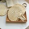 Home Decor Handmade Fan Large Woven Fans High Quality Braided Cattail Hand Fan