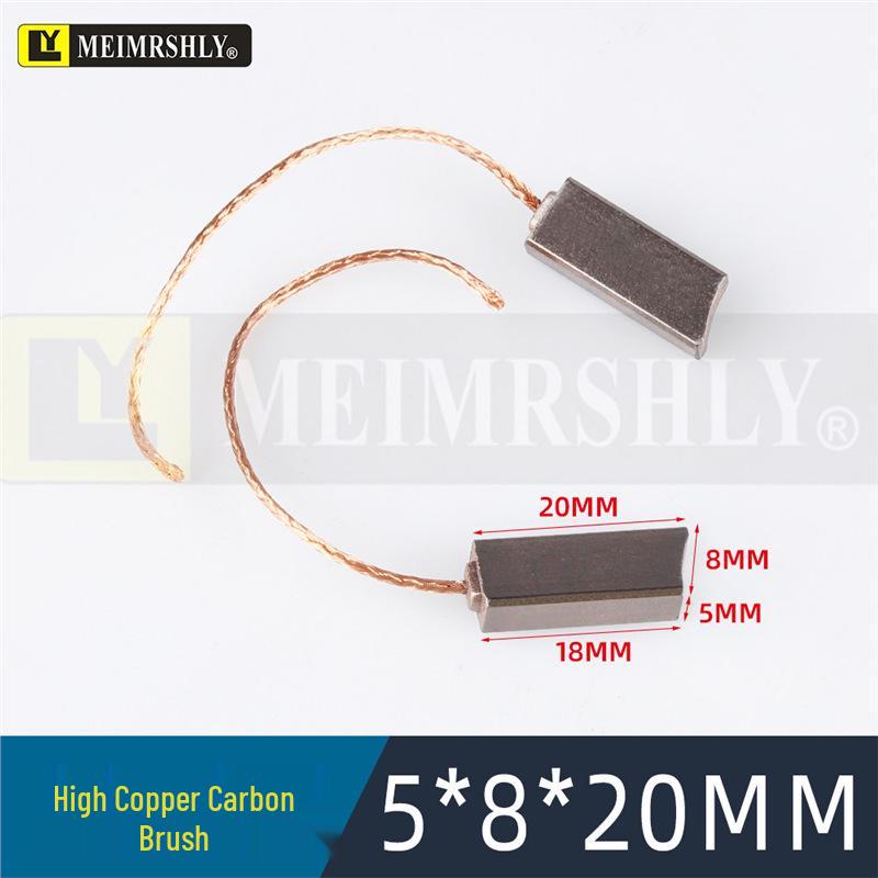 Compatible Carbon Brushes for Valeo, Remy, Jenory, Hanla Alternators - 4.5x6.5x17 mm, High Wear Resistance