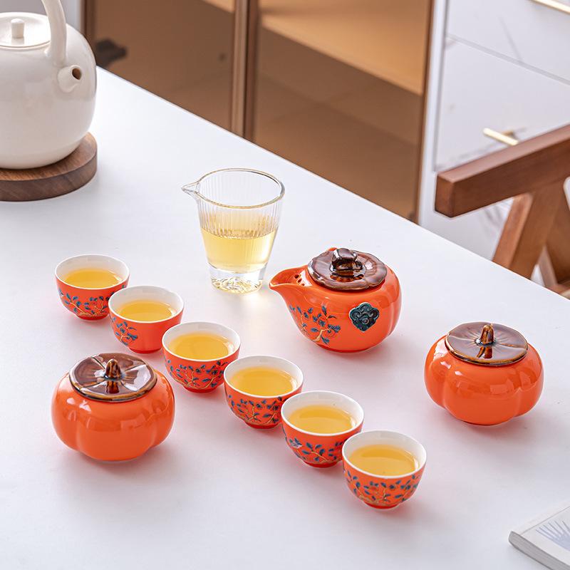 Persimmon Ruyi Tea Set, the Company's Annual Meeting Will Send Customers Exquisite Business Gifts, a Complete Set of Ceramics