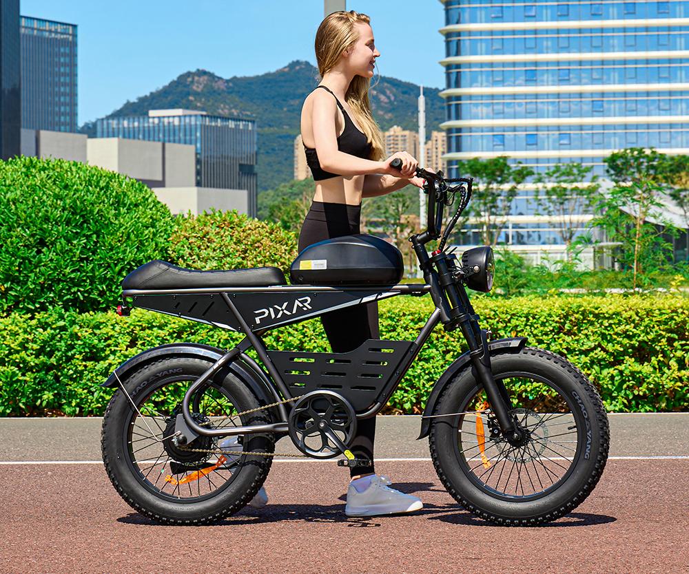 Electric Bike Pixar Super 500W Motor 30AH Max Range 100KM Top Speed 25Km/h Load 120KG 20"x4.0" Black