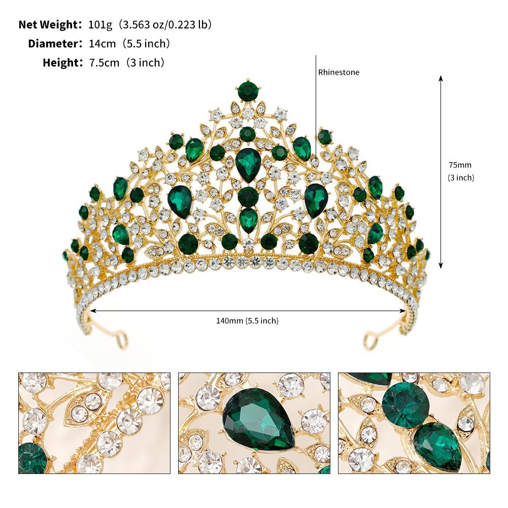 Versatile Bridal Wedding Hair Accessories Light Luxury Diamond Birthday Party Crown Baroque Retro Rhinestone Crown