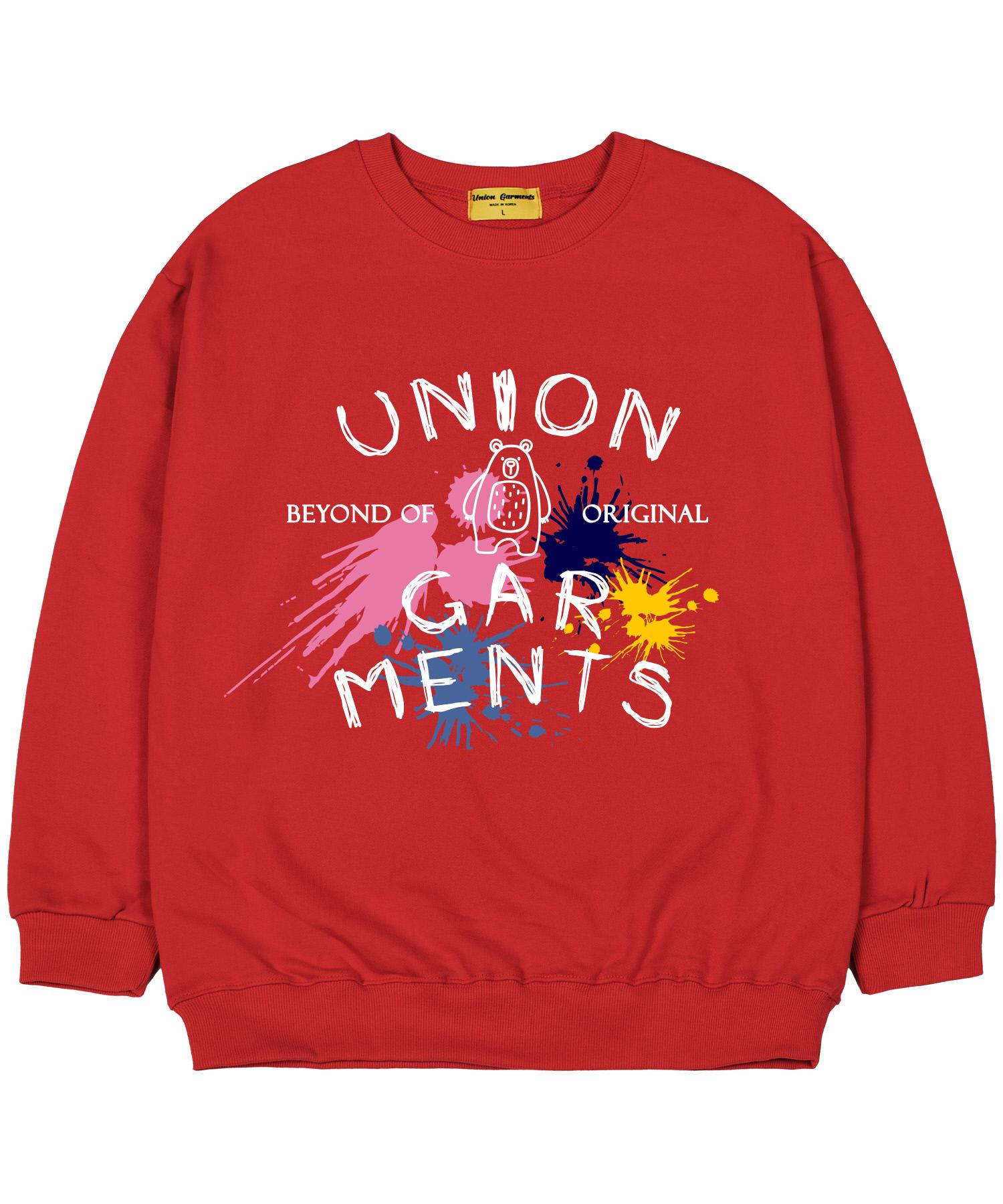 Union Garments [С флисовой подкладкой] Расписной оверсайз-свитшот Красный M
