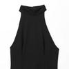 Jnleaog Autumn New Women's Clothing Fashion Style Stylish Sleeveless Ruched Halterneck Dress 3067255