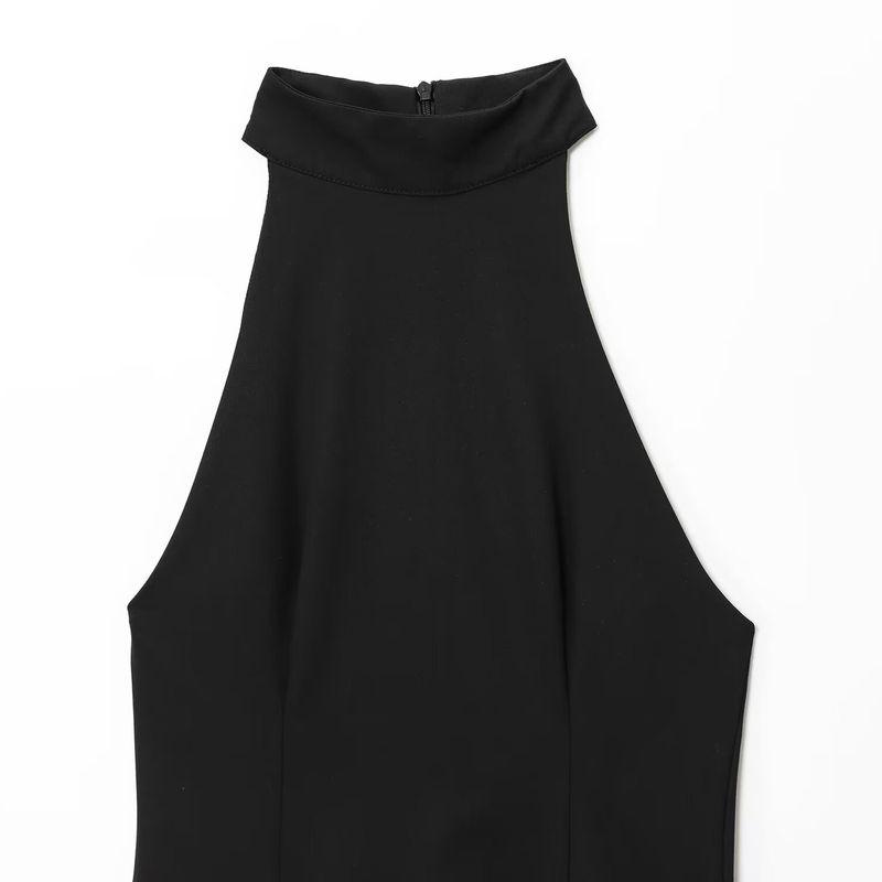 Jnleaog Autumn New Women's Clothing Fashion Style Stylish Sleeveless Ruched Halterneck Dress 3067255