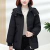 Dampuffjackor Vinter Vintage Korta Parkas Med Huva Plus Size Eleganta Tjocka Varma Dunrockar Kvinna Ytterkläder