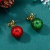 Frohe Weihnachten Bunte Pailletten Kugelform Ohrringe für Damen Grün Rot Damen Kreativer Ohrring Mädchen Neujahrsparty Schmuck