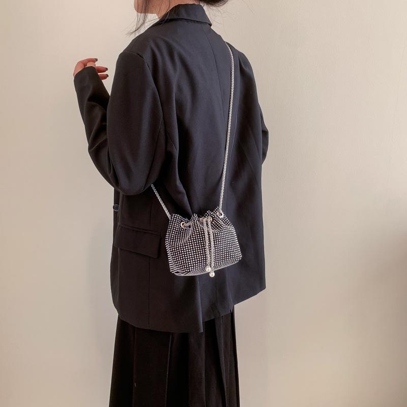 Diamds Women's Shoulder Bag Small String Bucket Bags Evening Party Purse Handbags Fashi Design Female Chain Crossbody Bags