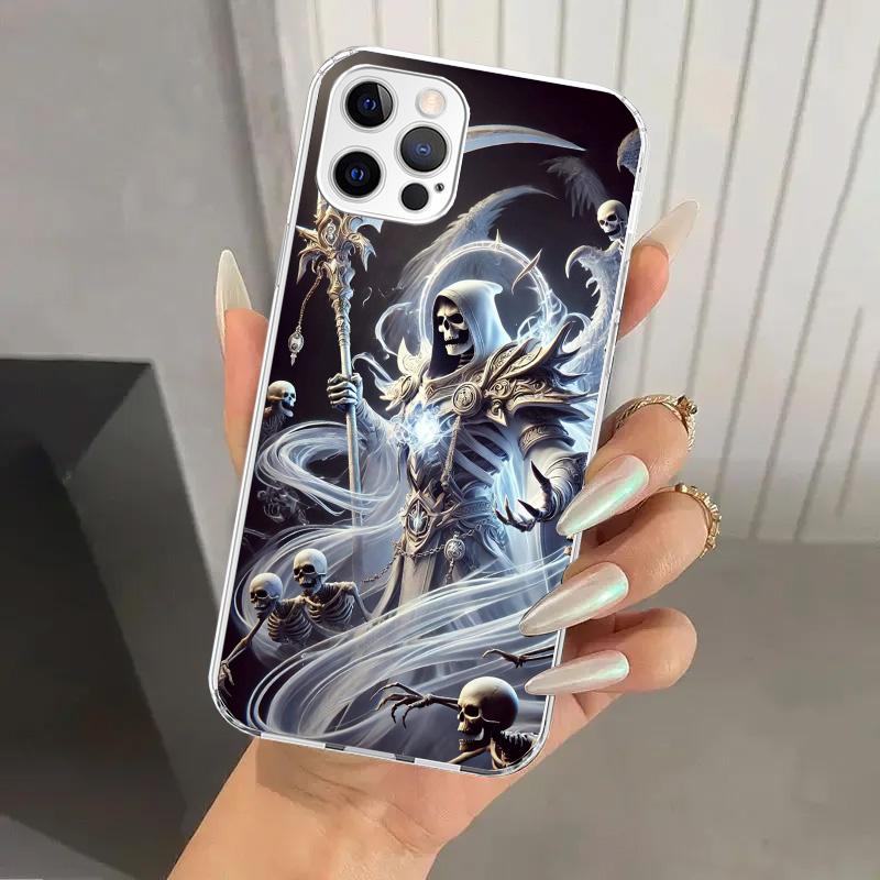 Death Grim Reaper Skull Scythe Phone Case for Iphone 17 Air 16 15 Plus 14 13 Mini 12 11 Pro Max 16E 7 8 SE 2020 Soft Funda Print