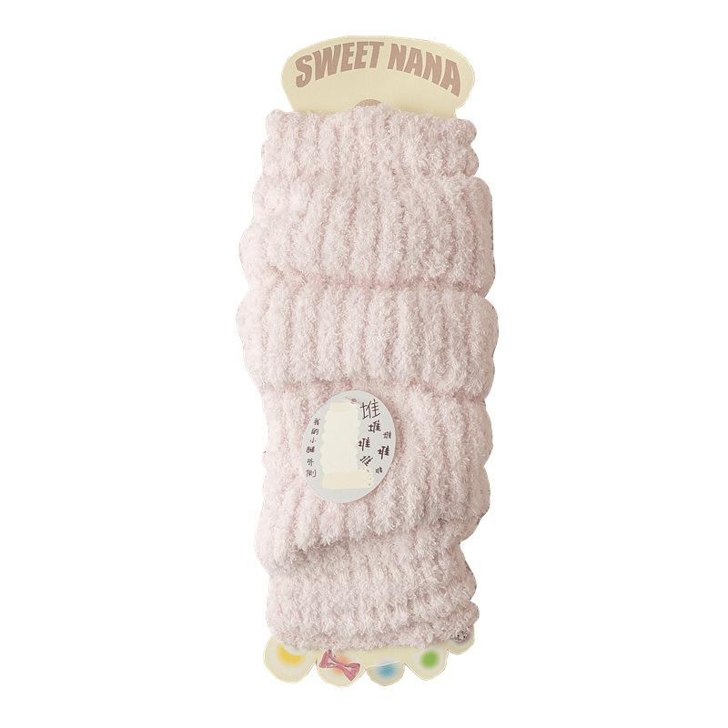 Winter Thickened Socks Women'S Thermal Long Tube Knee Pads Socks Cover Japanese Harajuku Stacking Socks Coral Fleece Boots Cover Women'S Socks