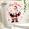 Winter Scene Decoration Funny Santa Hug Paper Toilet Sticker, Peel And Stick Christmas Claus Sticker Bathroom Decal, Humorous Holiday Decor