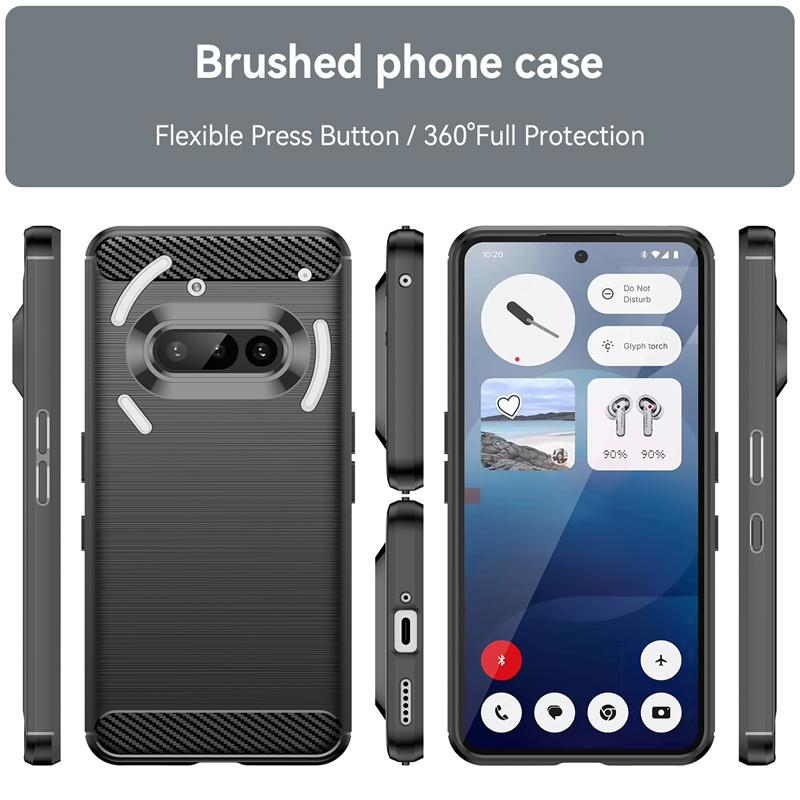 For Nothing Phone 3A Case Cover Nothing Phone 3A Capa Bumper Shockproof Carbon Fiber Soft TPU Cover For Nothing Phone 3A Funda