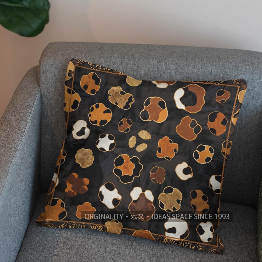 2D Leopard-Patterned Pillowcase With Geometric Design Pattern Cushion Cover Suitable For Sofa Bedroom Car Pillow Cover