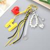 Cute Bag Charm Pendant Keyring Alphabets Heart Braided Rope Keychain Bag Charm for Backpack Purse Handbag Decoration