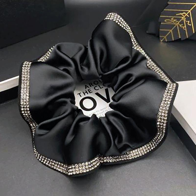 Korean Luxury Rhinestone Satin Scrunchie: Lightweight 2025 Bun Hair Tie