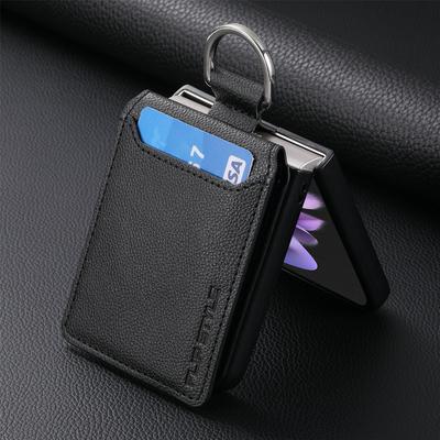 Skórzana torba z uchwytem na karty Anti-Shock do Samsung Galaxy Z Flip 4 5g Flip4 Flip5 Flip3 Zflip4 Flip 5 3 Pokrowiec na telefon z paskiem na palec