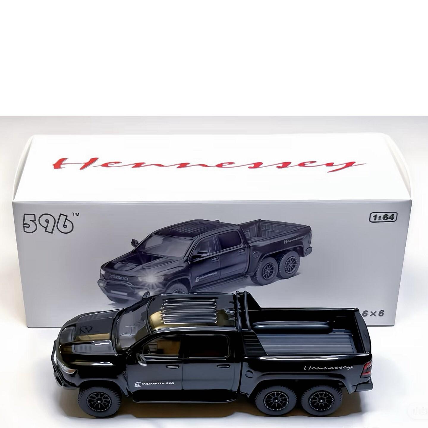 

596 1:64 Scale American Dodge RAM TRX 6x6 Pickup Truck with Working Lights - Small-Scale Die-Cast Model