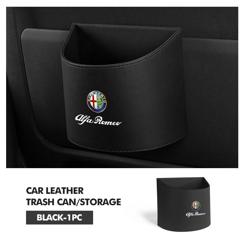 Car Stickers For Alfa Romeo Leather Car Logo Water Cup Organizer Holder Hanging Waterproof Trash Bin For Alfa Romeo Giulietta 94