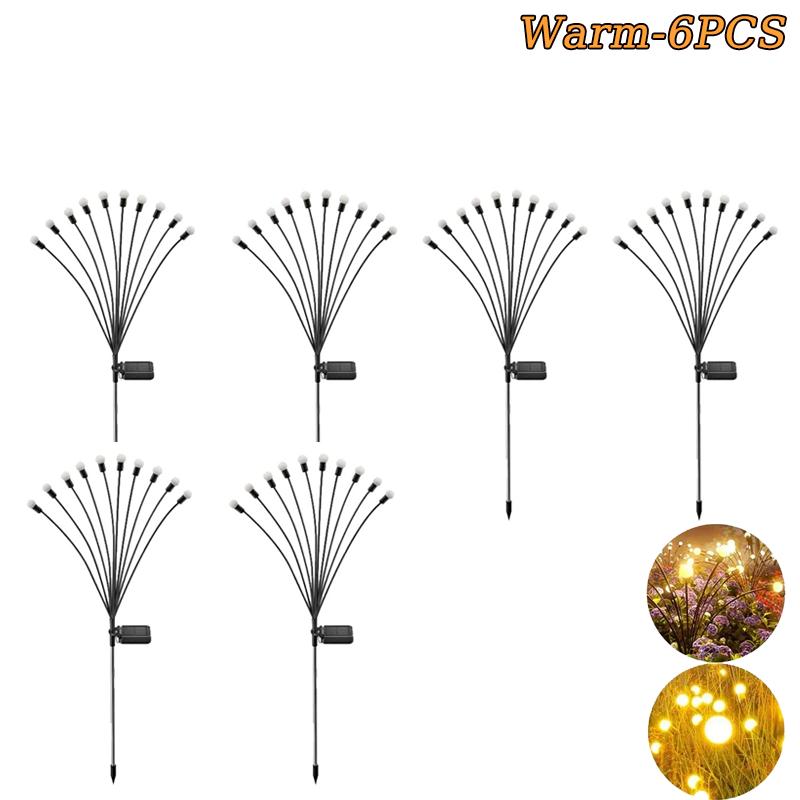 6/8/10 LED Solar Garden Lights Powered Firefly Lights Outdoor Garden Decoration Landscape Lights Firework Firefly Lawn Lamps
