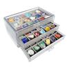 Gemstone Display Case with 3 Drawers Velvet Jewelry Tray Acrylic Earring Necklace Storage Box Stackable Jewelry Organizer